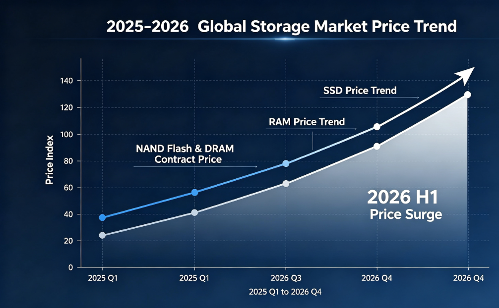 2026 H1 жаһандық сақтау нарығының бағасын талдау: SSD және RAM бағасының өсуі, жеткізудің тығыздығы және GUDGA тұрақты жеткізу стратегиясы